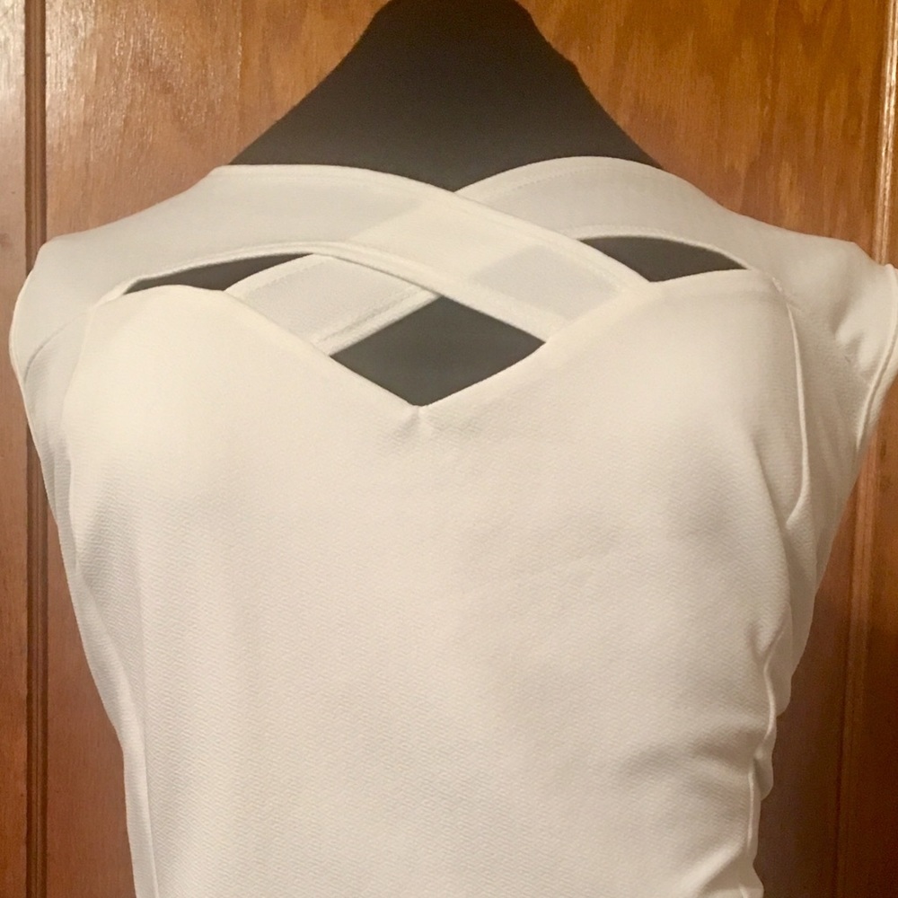 Ashley Stewart Criss Cross Front Peplum Top